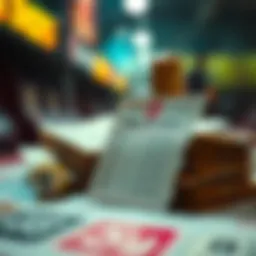 Visual representation of lottery tickets and strategic planning