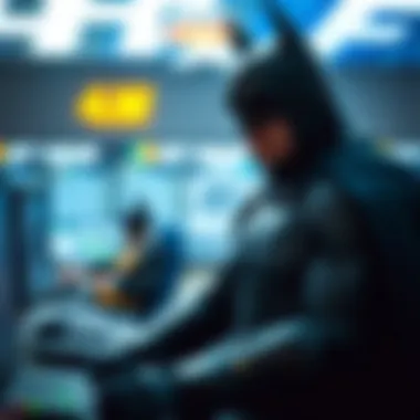 An artistic portrayal of a secure betting environment connected to Batman's ethos