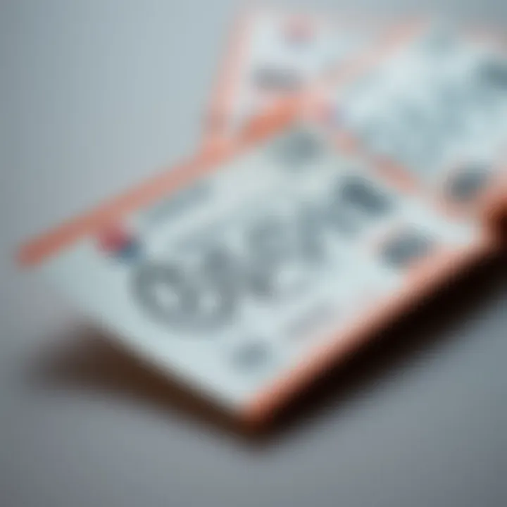 Detailed view of the Korean Lotto 6/45 ticket showcasing its unique design.