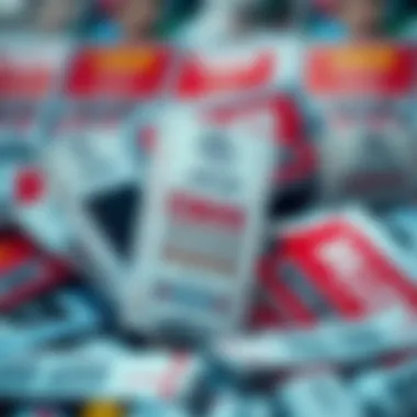 A vibrant display of lottery tickets and betting slips