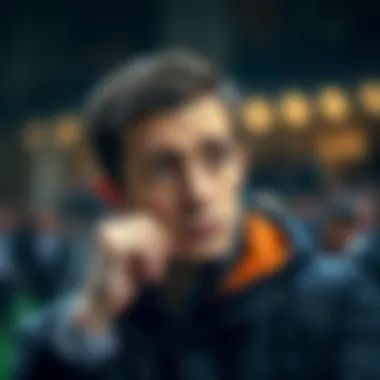 The Art of Betting Decision-Making A person contemplating their next betting move with a thoughtful expression