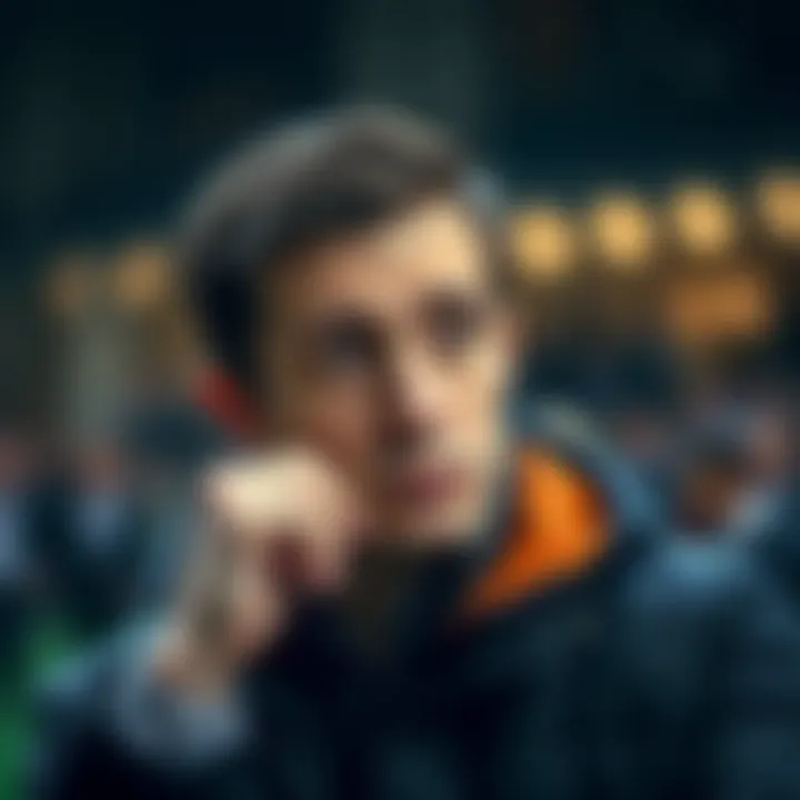 The Art of Betting Decision-Making A person contemplating their next betting move with a thoughtful expression