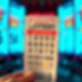 A vibrant lottery ticket showcasing various numbers and symbols
