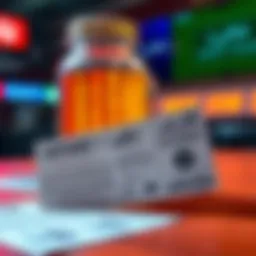 Vibrant depiction of a lottery ticket and sports betting slip