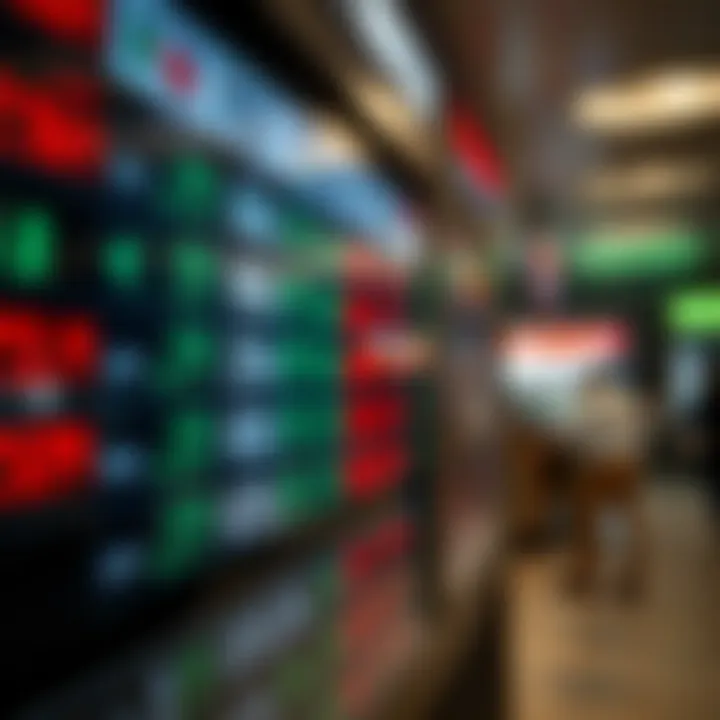 An overview of currency exchange rates displayed digitally