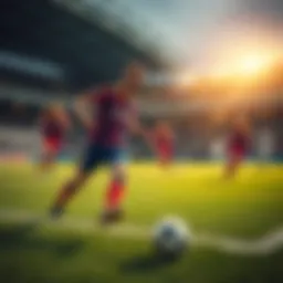 Exciting football action during a match