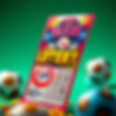 A vibrant lottery ticket with colorful graphics