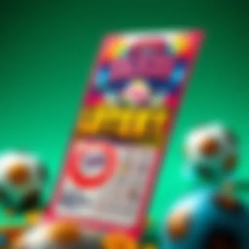 A vibrant lottery ticket with colorful graphics