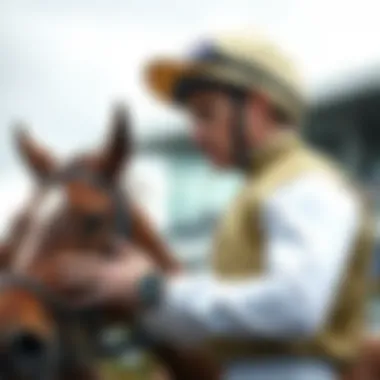 Strategic Minds: Preparing for Victory A jockey strategizing before a race