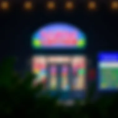 An inviting lottery shop front Illustration of a lottery shop exterior