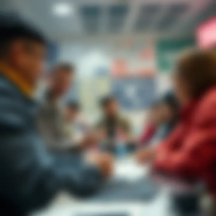 Community gathering discussing lottery strategies