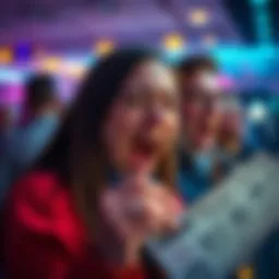 Winning lottery ticket with excitement