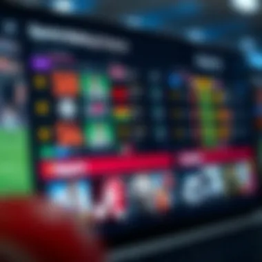 Diverse sports betting options on a digital interface