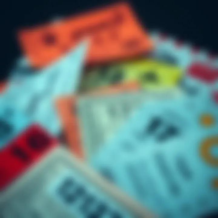 A collection of lottery tickets symbolizing chance and opportunity