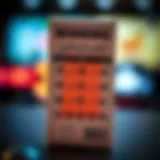 Illustration of lottery ticket with winning numbers