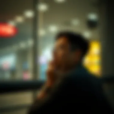 A thoughtful person reflecting on their lottery win