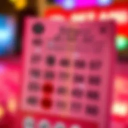 A vibrant lottery ticket showcasing various numbers and symbols