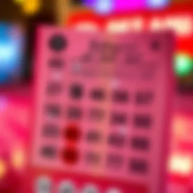 A vibrant lottery ticket showcasing various numbers and symbols