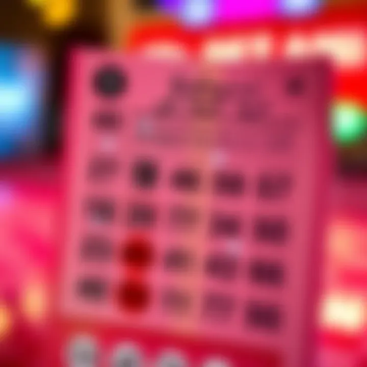 A vibrant lottery ticket showcasing various numbers and symbols