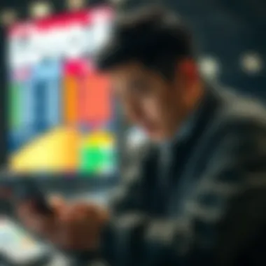 Person reviewing lotto strategies on a digital device