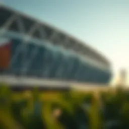 Exterior view of the iconic stadium showcasing modern architecture