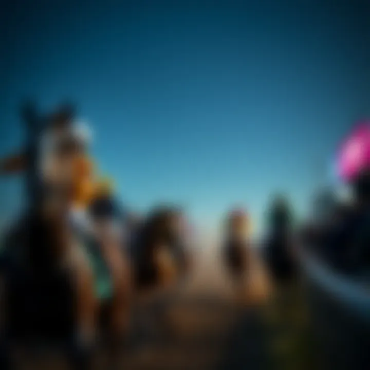 Exciting moments captured during a thrilling horse race