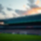 Stadium exterior during a soccer match