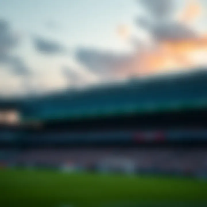 Stadium exterior during a soccer match