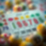 A vibrant lottery ticket showcasing various colorful numbers and symbols