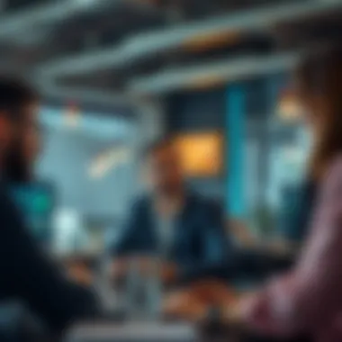 Innovation in Startup Ventures A vibrant startup environment with innovative ideas being discussed